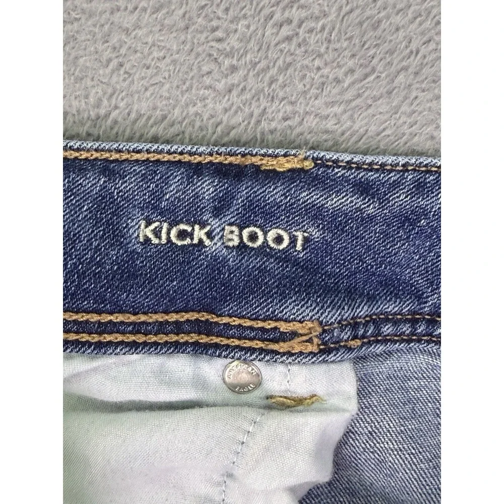 American Eagle Jeans Womens 16 Long Blue Kick Boot Medium Wash Mid Rise